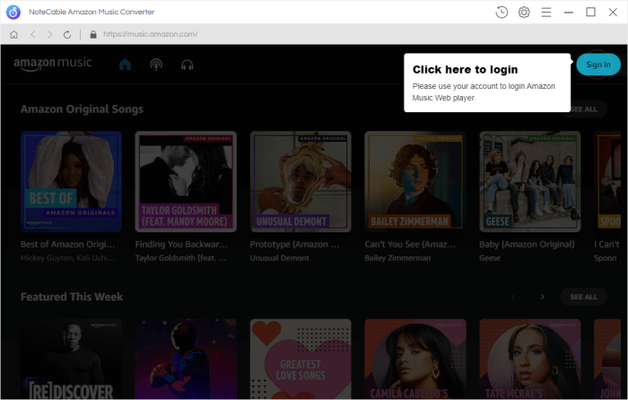 login amazon music converter