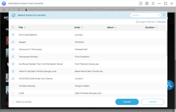 select the Amazon Music you want to convert