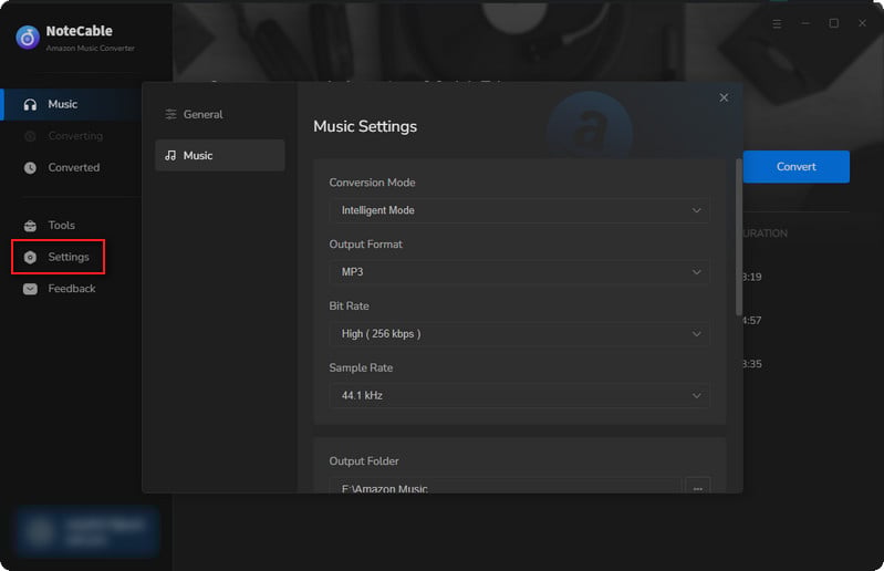  amazon music output settings