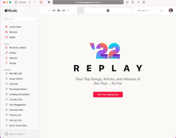 access apple music replay on web