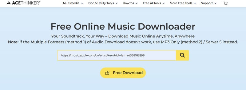 acethinker free music download site