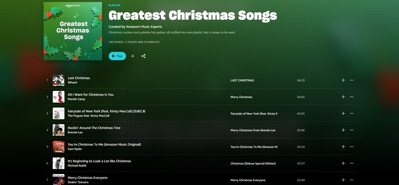 amazon music christmas playlist