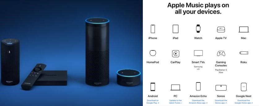 apple music and amazon music support devices