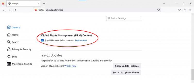 enable protected content in firefox