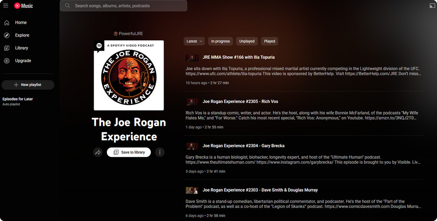listen to joe rogan without spotify