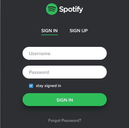 log out and log in spotify