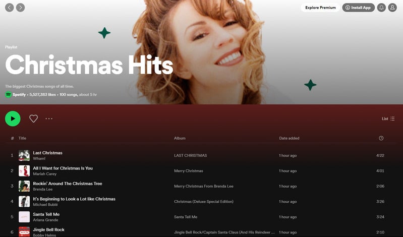 spotify christmas playlist