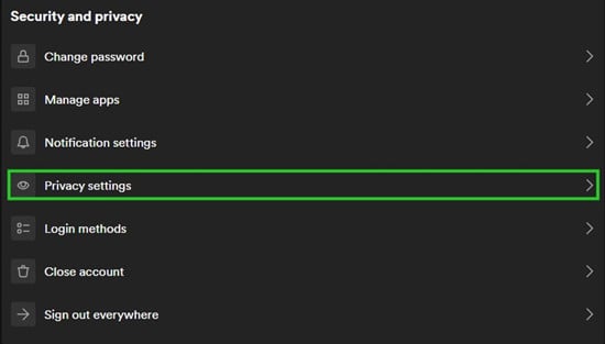 spotify privacy settings