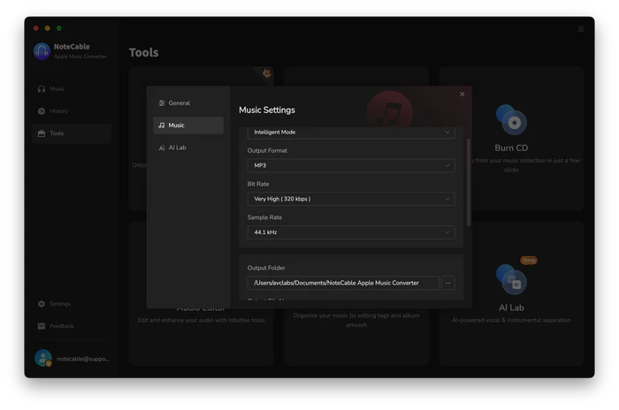 customize the settings