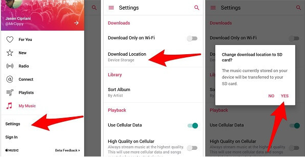 download Apple Music to SD card on Android