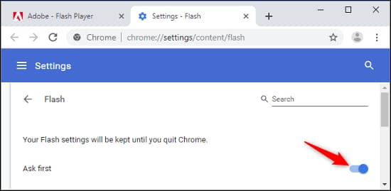 enable flash