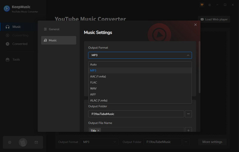 adjust the output settings
