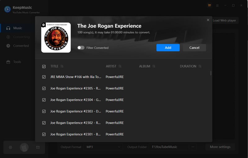 choose songs to download