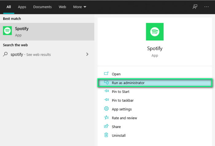run spotify as administrator