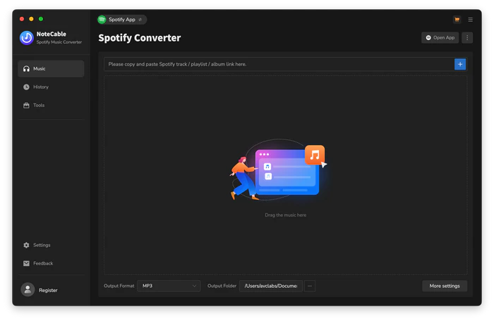 register notecable spotify music converter