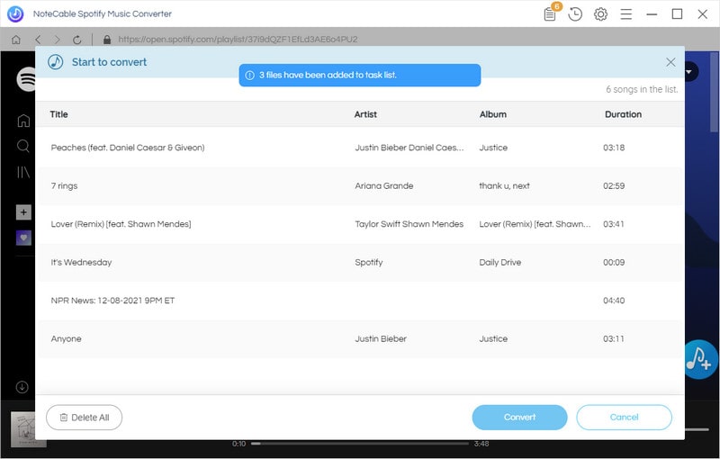 convert spotify music