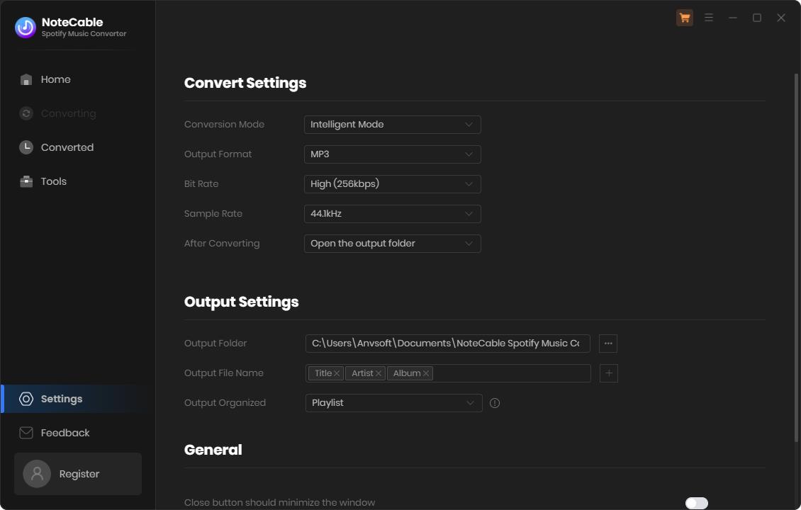 spotify music output settings