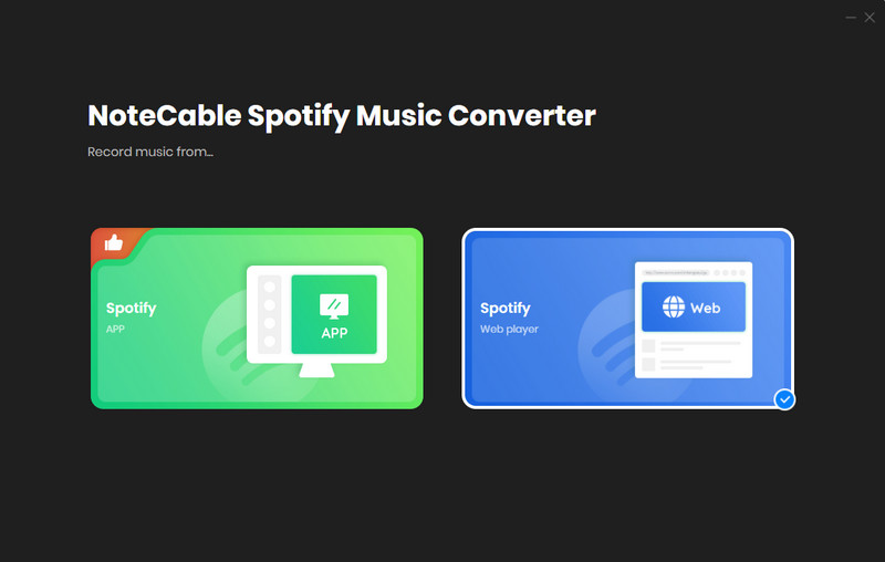 select Spotify webplayer mode