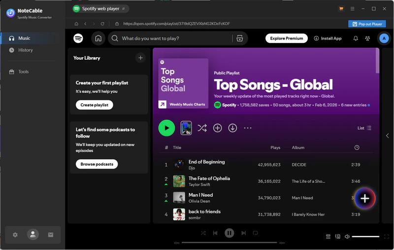 notecable spotify music converter