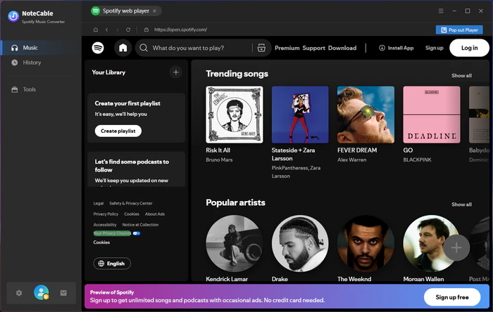notecable spotify music converter