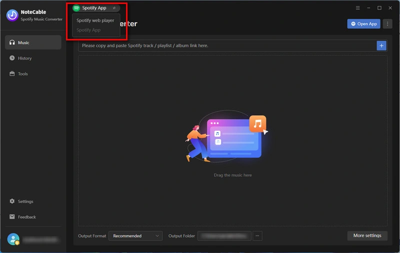 NoteCable Spotify Converter Mode Switch